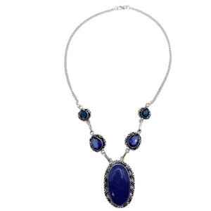 Lapis Lazuli gemstone 925 sterling silver necklace